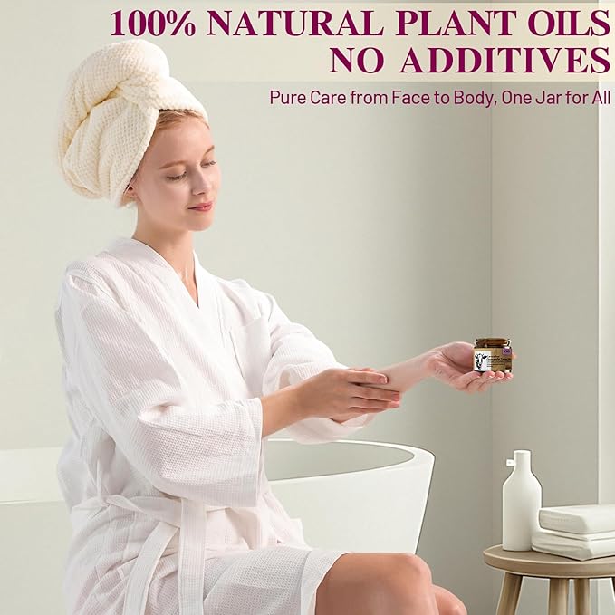 Organic Beef Tallow Honey Balm, Handmade Moisturizer Beef Tallow for Face and Body, Grass Fed Beef Tallow for Dry Skin, Pure Natural Cream with Lavender Scented, 2.1oz