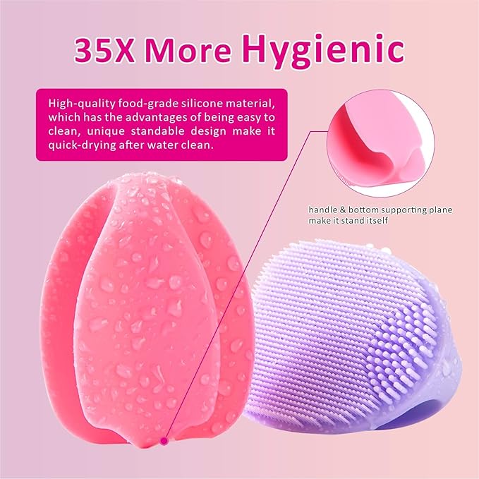 Silicone Face Scrubber,2 Pack Face Scrubber for Women Men, Facial Cleansing Brush Face Exfoliator Scrubber Brushes for Facial Cleansing Exfoliating Blackhead Remover Acne Pore Face Massaging