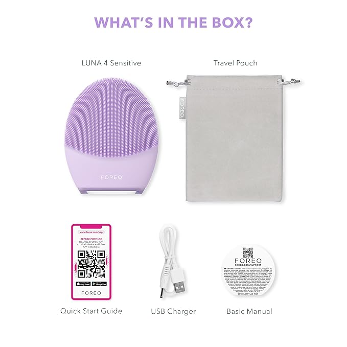 FOREO LUNA 4 Face Cleansing Brush - Firming Face Massager - Anti Aging Care - Enhances Absorption - Simple Skin Care Tools - Sensitive Skin