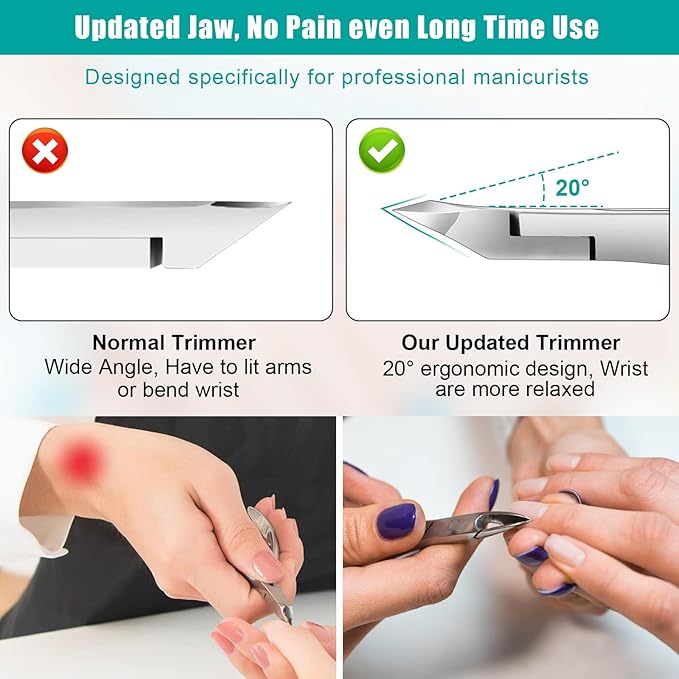 Diesisa Cuticle Trimmer,4mm Jaw Extremely Sharp,Cuticle Clippers for Nails with Silicone handle, Non-Slip,Professional Steel Cuticle Cutter,Trimmer Dead Skin Remover Stainless Cuticle Remover Tool