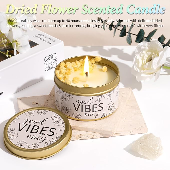 Spa Gifts for Women Bath Gift Set, Freesia & Jasmine Relaxing Spa Gift Baskets Home Bath Set Self Care Kit Care Package Thank You Get Well Christmas Birthday Gifts for Women Mom Her Friend Sister Wife