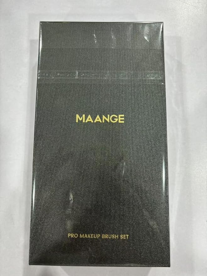 MAANGE Makeup Brush Set Double-ended Kabuki Makeup Brushes For Foundation Contour Liquid Powder Concealer Eye Shadows Cream Cosmetics Blending Blush Makeup Tools (Coffee Brown, 5 PCS)