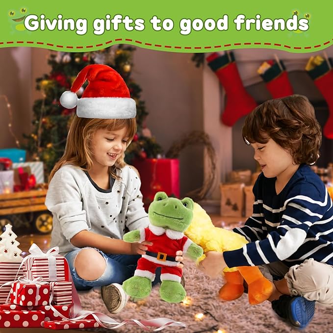 Green Frog Plush,9" Soft Frog Stuffed Animal Plush Toy, Kawaii Plush Doll, Cute Plushie with Cloths Toy Gift for Kids Children Birthday