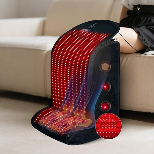 Red-Light-Therapy-Feet-Legs,2025 Upgraded 420 Dual Wavelength LED,5 Modes Infrared Light Therapy Consisting of Adjustable Power and Time Controller,Relieves Foot,Legs and Ankle Pain(13.8*11*18.1IN)