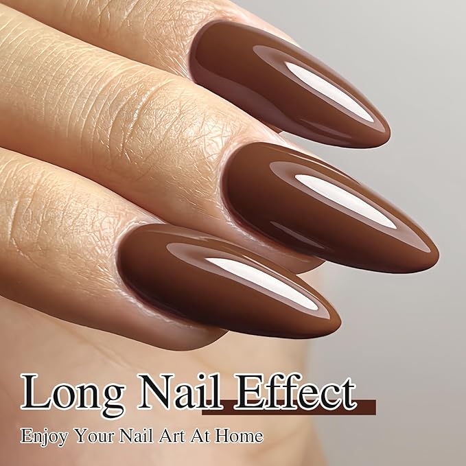 Double Rhythm 15ML Dark Brown Gel Polish Pure Sheer Same Color Same Bottle Soak Off Gel Polish Art Manicure Salon DIY at Home for Women (Deep Brown-A1446)