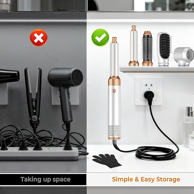 5 in 1 Hair Dryer Brush Set,Professional Negative Ionic Hot Air Styler, Air Curling Wrap Styler,Detachable Blow Dryer Brush With Auto Wrap Curlers,Hair Styling Tools For Straight/Curl/Drying/Smoothing