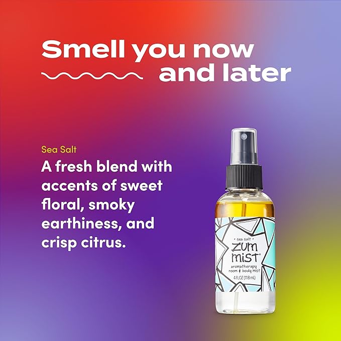 Indigo Wild Zum Mist Room & Body Spray - Aromatherapy Essential Oil Spray - Natural Body Mist & Room Spray - Sea Salt Scent - 4 fl oz (2 Pack)