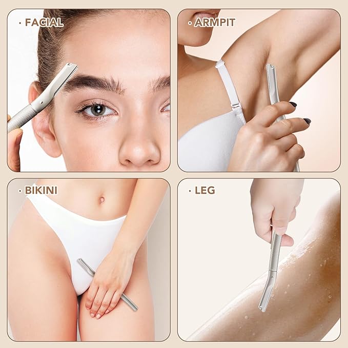 BoxedHome Eyebrow Razor with 11 Blades & Travel Case for Women & Men, Eyebrow Trimmer Shaper, Silver