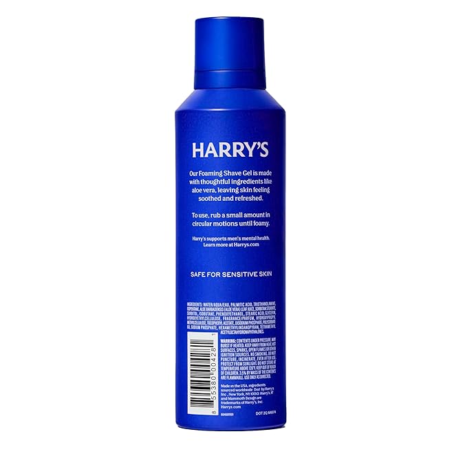 Harry's Foaming Shave Gel for Men with Aloe - (3 Pack) 6.7oz - Soothes and Cushions Skin for Shaving - Safe For Sensitive Skin