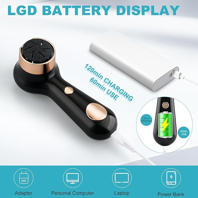 Electric Foot Callus Removers for Feet - Rechargeable Waterproof Portable Electronic Foot File Pedicure Tools for Cracked Heels Dead Skin