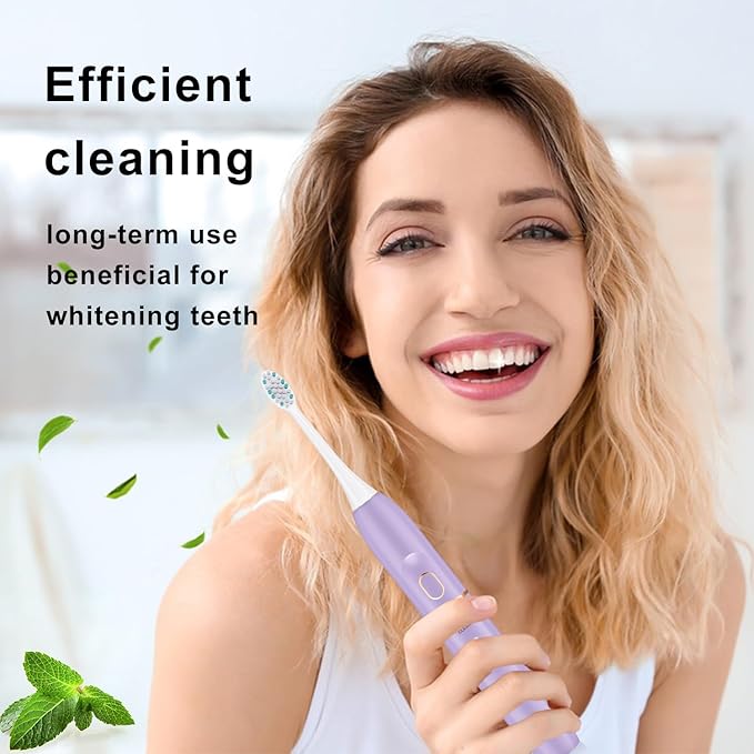 Electric Toothbrush Set, Comes with 8 Brush Heads & Travel Case,4 Modes with 2 Minutes Built in Smart Timer, One Charge for 60 Days, 42000 VPM Motor (Purple)
