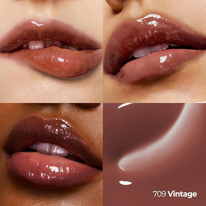 Laka Fruity Lip Glotioner, 10ml/0.33 fl.oz, Lip Gloss with High Shine Vivid Colors, Jelly tip for Hygienic & Easy Application, Plumping Conditioner, Vegan, K-Beauty (#709 Vintage)