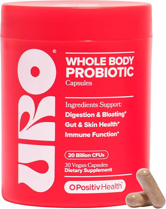 O Positiv URO Women’s Probiotic – All-in-one Probiotic for Women - Vaginal, Gut, Skin, and Oral Microbiome Health – 20B+ CFUs, Licorice Root, Dandelion – Non-GMO, Vegan, Gluten-Free – 30 Capsules