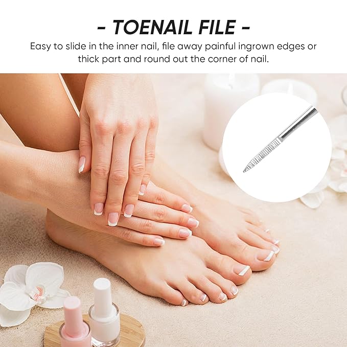 6PCS Ingrown Toenail File and Lifters, Professional Surgical Stainless Steel Ingrown Toenail Tool- Safe Nail Cleaning Treatment Pedicure Tools Kit Under Sidewall Cleaner Pain Relief Accessories