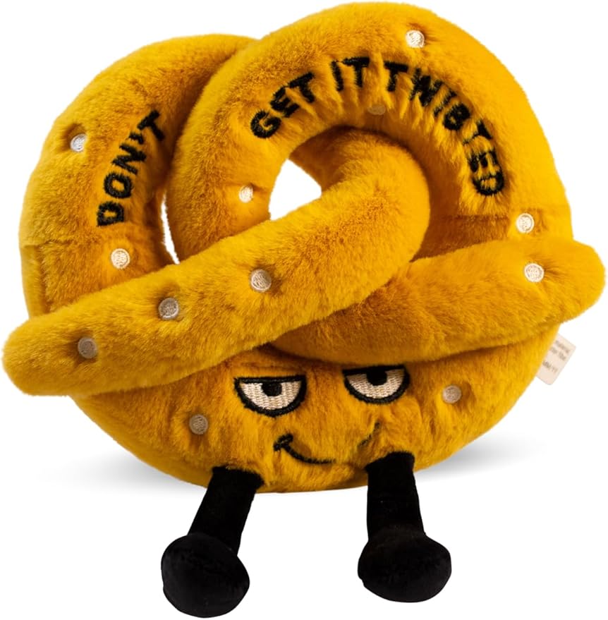 Punchkins Pretzal Plushie - Don't Get It Twisted Sassy Preztal Plush, Funny & Cute Food Plush Toy for Gifting