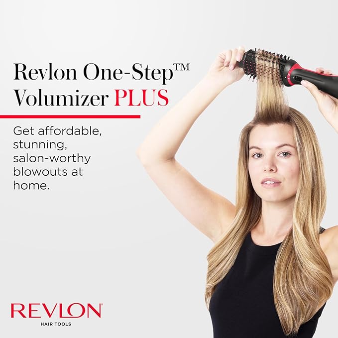 REVLON One Step Volumizer PLUS Hair Dryer and Styler - More Volume, Less Damage, and More Styling Control for Easy and Fast Salon-Style Blowouts, Plus Travel Friendly (Black)