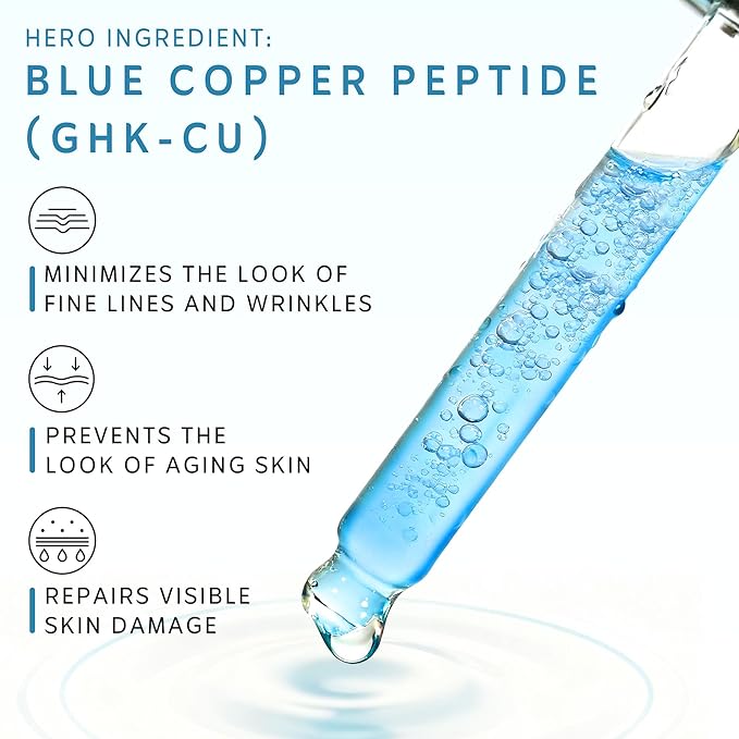 Blue Lagoon GHK-Cu Lifting & Firming Face Serum by TEQUEIA Dual-Phase Water-Oil Blue Copper Peptide Anti-Aging with Niacinamide & Hyaluronic Acid, Collagen Booster for Wrinkles & Elasticity