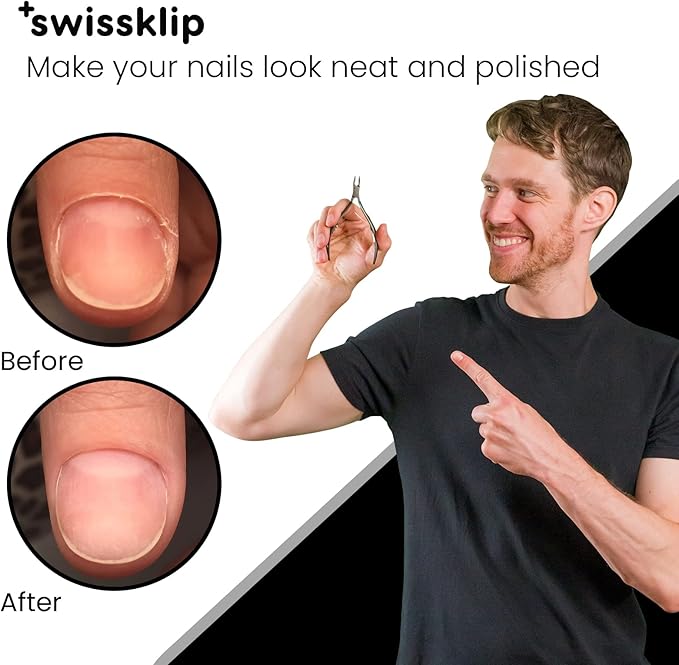 Swissker by Swissklip Cuticle Trimmer I Best Cuticle Remover I Cuticle Nippers, Cutter, Scissors I Nail Nipper used along with Cuticle Pusher Tool, Cuticle Clippers, Nail Cuticle Trimmer (Pack of 2)