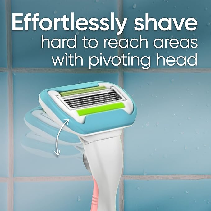 Gillette Venus Extra Smooth Pink Women's Razor, Pivoting Razor Head, 5 Blades for an Extra Smooth Shave, Handle + 3 Blade Refills, Holiday Gifts for Women