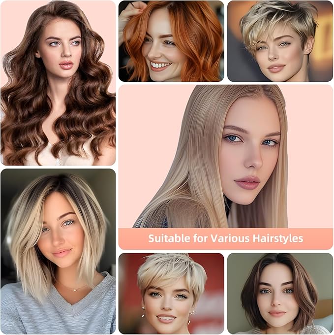 CARESKY® Cordless Curling Iron Brush, 1.5 Inch Mini Travel Hair Curler with 200 Million Negative Ions, Portable Heated Round Straightener Brush Rechargeable for Curl, Touch-Up, De-Frizz, Styling