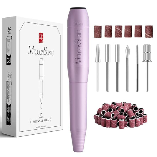 MelodySusie Pen-Shaped Portable USB Nail Drill, PC120I 20000RPM Electric Nail File with Compact Design for All Nail Care, Manicure Polishing, Shaping & Gel Removal at Home for Beginners
