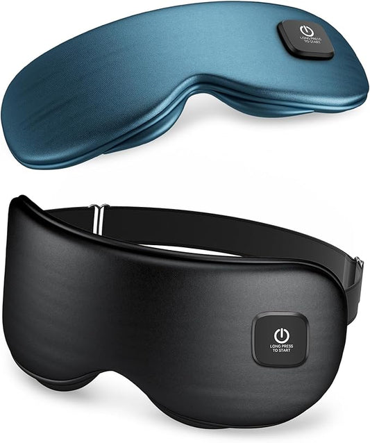 Heated Eye Mask - Cordless Eye Mask for Dry Eyes, Eye Relief, Improved Sleep, Washable Eye Heating pad for Travel and with Replaceable Shell (Black)