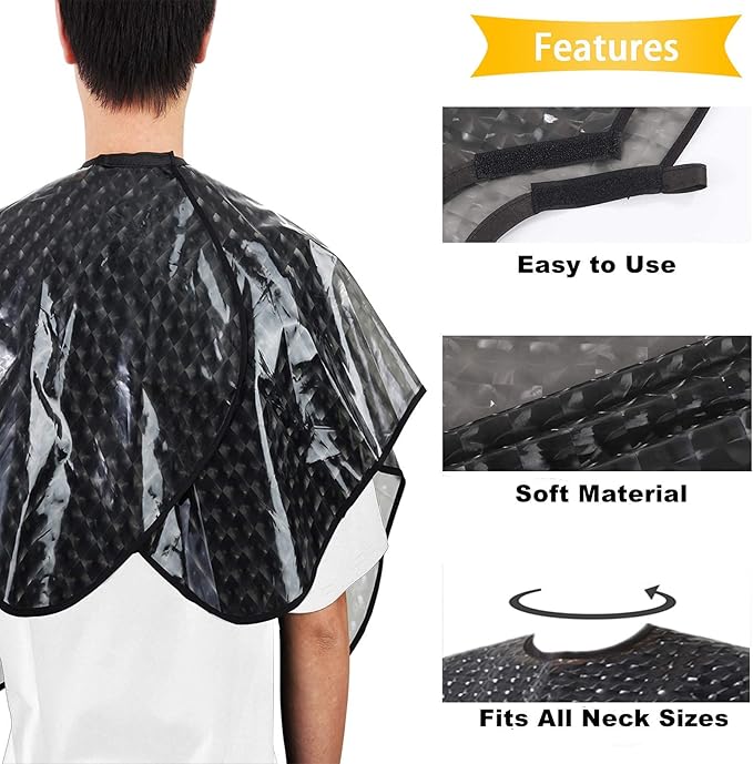 Waterproof unisex-adult Hair Dye Cape,Short Comb-Out Capes for Hair Stylist,Makeup Apron for Hair Color,