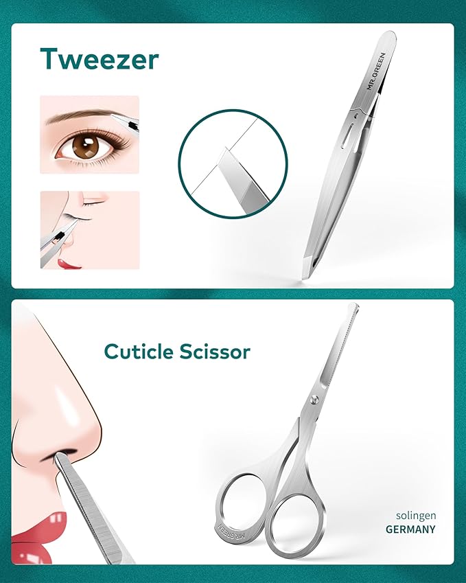 MR.GREEN Upgraded Manicure Set, German Stainless Anti Splash Nail Clippers Set with Cather, Quality Fingernail& Toenail Clipper, Professional Nail Care Kit with Exquisite Leather Case for Men & Women