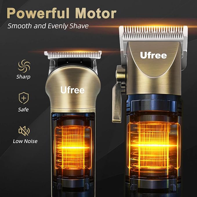 Ufree Hair Clippers for Men Professional with Beard Trimmer, Barber Clippers and Trimmers Set, Electric Razor Shavers for Men, Cordless Mens Grooming Kit for Nose, Face, Hair, Gifts