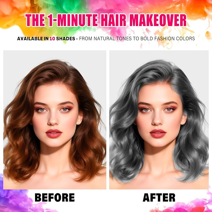 Acomler Gray Hair Spray Temporary Hair Color Spray for Kids Women, Disposable Natural Hair Color Wax, Washable Temporary Grey Hair Dye Wax Pomades for Cosplay, Christmas, Party, Halloween(Gray,4.06oz)