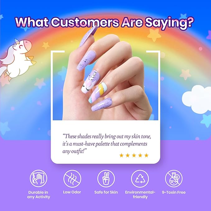 Beetles Christmas Gel Nail Polish Set, 24 Pcs Purple Blue Hot Red Gel Nail Polish Green Glitter Gel Polish Unicorn Collection Soak off UV with Glossy & Matte Top Base Gift for Women