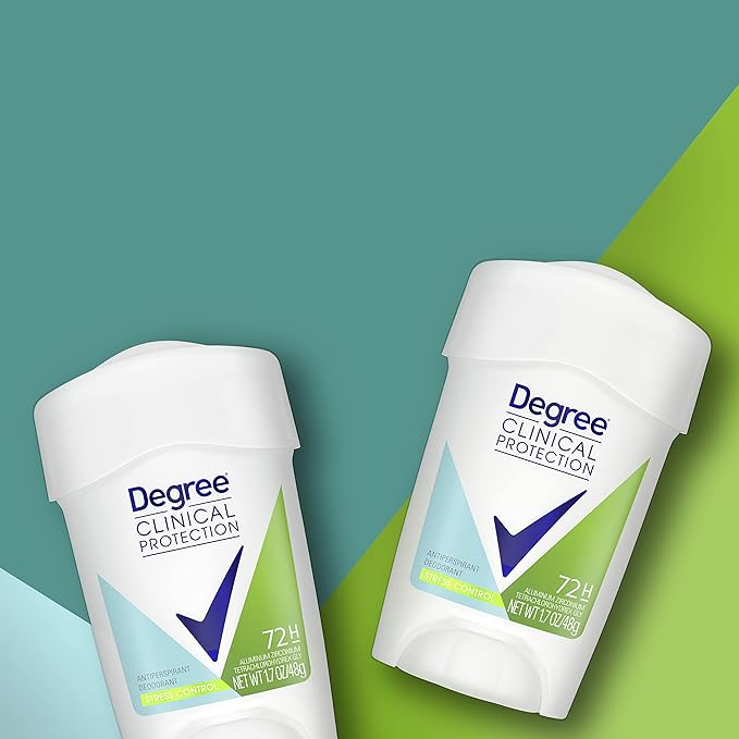 Degree Clinical Protection Antiperspirant Deodorant 72-Hour Sweat & Odor Protection Stress Control Antiperspirant for Women 1.7 oz