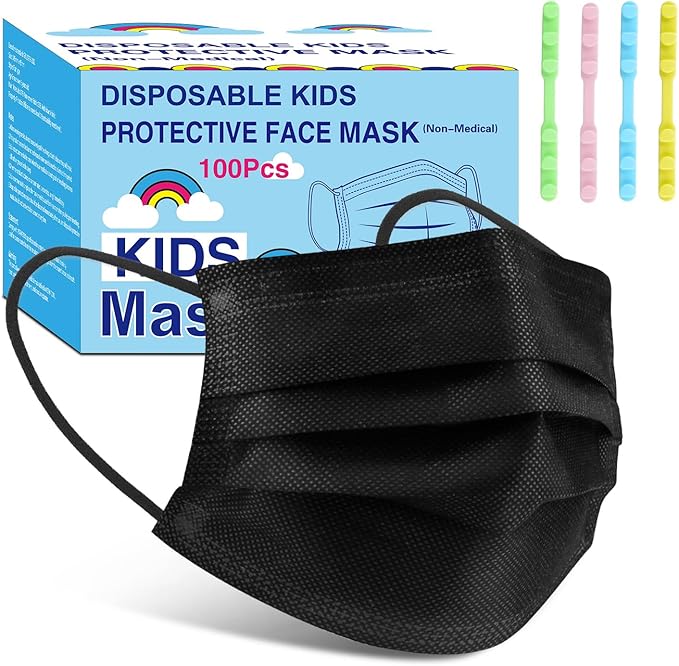 Rasav Kids Disposable Face Masks,3 Ply Kids Masks Disposable Breathable Colorful Cute Face Masks for Children, Girls & Boys
