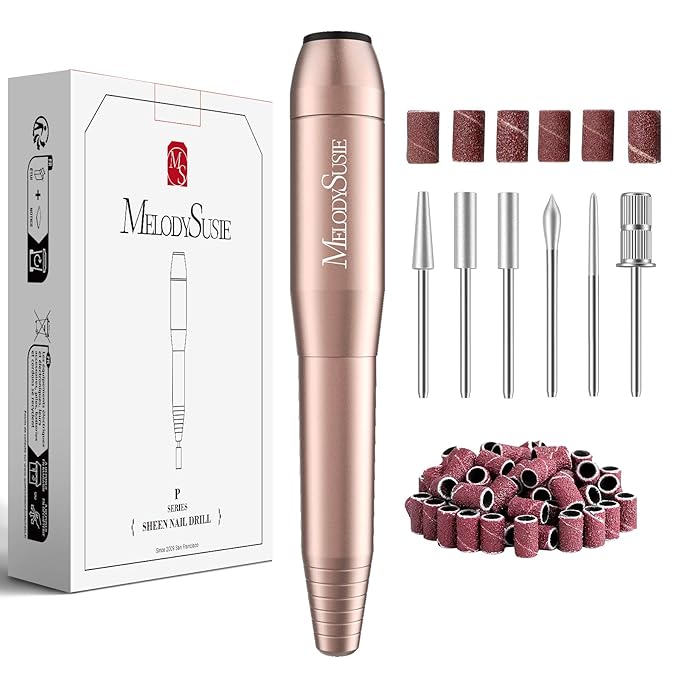 MelodySusie Pen-Shaped Portable USB Nail Drill, PC120I 20000RPM Electric Nail File with Compact Design for All Nail Care, Manicure Polishing, Shaping & Gel Removal at Home for Beginners