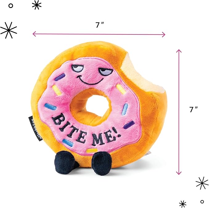 Punchkins Donut Plushie - Bite Me Sassy Donut Plush, Gift for Friends, Food Plush Toy for Gifting