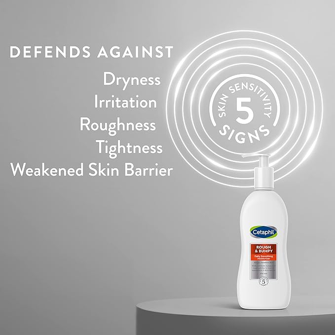 Cetaphil Daily Smoothing Moisturizer for Rough and Bumpy Skin | 10 fl oz | For Sensitive Skin | Urea Cream Hydrates and Exfoliates to Smooth Skin | Fragrance Free | Dermatologist Recommended