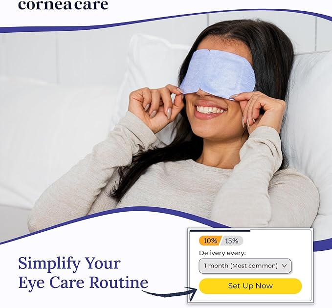 CorneaCare Rest: Self Heating Warm Compress for Dry Eyes | Heated Eye Mask for Fast Relief | Steam Mask for Stye Care | No Microwave or Washcloth Needed | Travel Ready Warm Compress | 30 Count