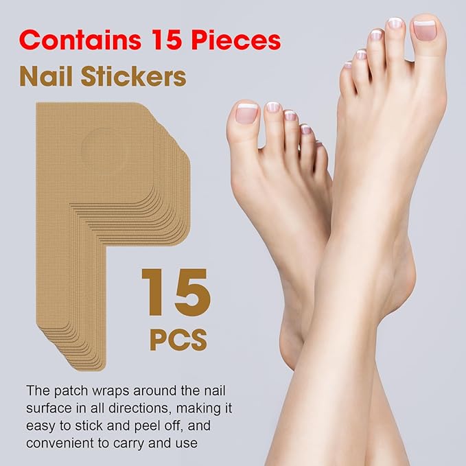 Fungal Nail Patches, Toenail Treatment Extra Strength Kit for Daily Care - Step 4 Nail Repair for Restores Damaged Nails and Appearance of Discolored