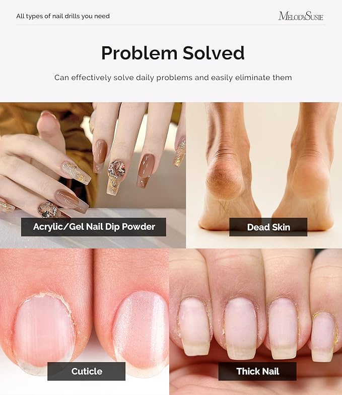 MelodySusie Pen-Shaped Portable USB Nail Drill, PC120I 20000RPM Electric Nail File with Compact Design for All Nail Care, Manicure Polishing, Shaping & Gel Removal at Home for Beginners