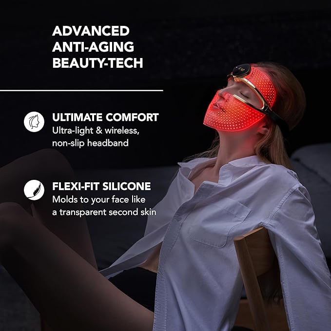 FAQ 202 - Advanced 7 LED lights Face Mask - Wireless Face Masks Beauty - 600 Glow Points - Wearable Skin Care