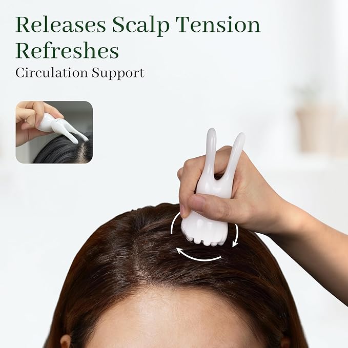 2-in-1 Facial & Scalp Gua Sha Tool | Jawline Sculpting & Face Massage Tool | Promotes Circulation, Lymphatic Flow & Relaxation | Skin Care Routine Gift for Women & Men