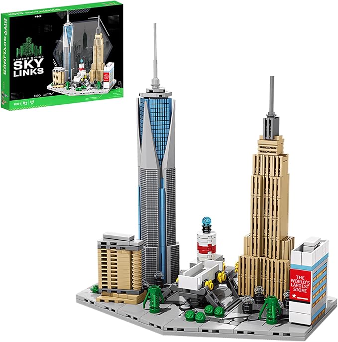 Architecture New York City，New York SkylineEmpire State Architecture Building Micro Mini Blocks Building Blocks Model Great Gifts for Kids and Adults