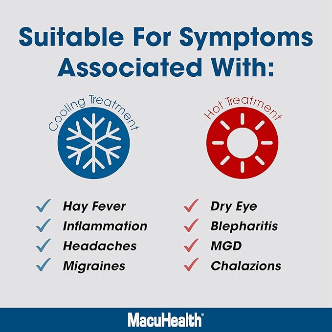 MacuHealth MacuMask Essential - Moist Heat Eye Compress for Dry Eyes, Blepharitis, MGD & Digital Eye Strain, Adjustable Strap, SterilEyes Technology, Microwave & Freezer Safe, Hot or Cold Compress
