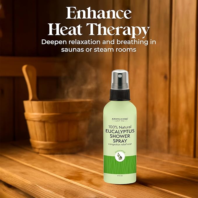 Aromasong Eucalyptus Shower Spray Aromatherapy, 100% Natural Eucalyptus Spray for Shower – Made in USA, Pure Essential Oil Mist for Sinus Relief & Spa-Like Steam, 4 fl oz | 2-Pack |