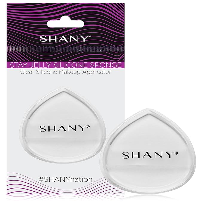 SHANY Stay Jelly Silicone Sponge - Clear & Non-Absorbent Makeup Blending Sponge for Flawless Application with Foundation - CONE