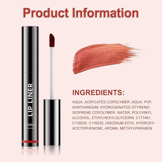 Lip Stain - Peel Off Lip Stain, Lip Liner Long-Lasting Moisturizing, Waterproof Nourishing Lip Tint with Matte Finish for Natural Lip Color for All Skin Tones (Cocoa)