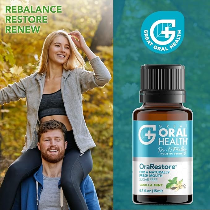 OraRestore Bad Breath Treatment for Adults Halitosis: Dentist Formulated Oral Rinse Concentrate Tooth Oil Liquid Toothpaste, Fresh Breath Mouthwash for Dry Mouth, Oral Care, Healthy Gums, Teeth -2pack