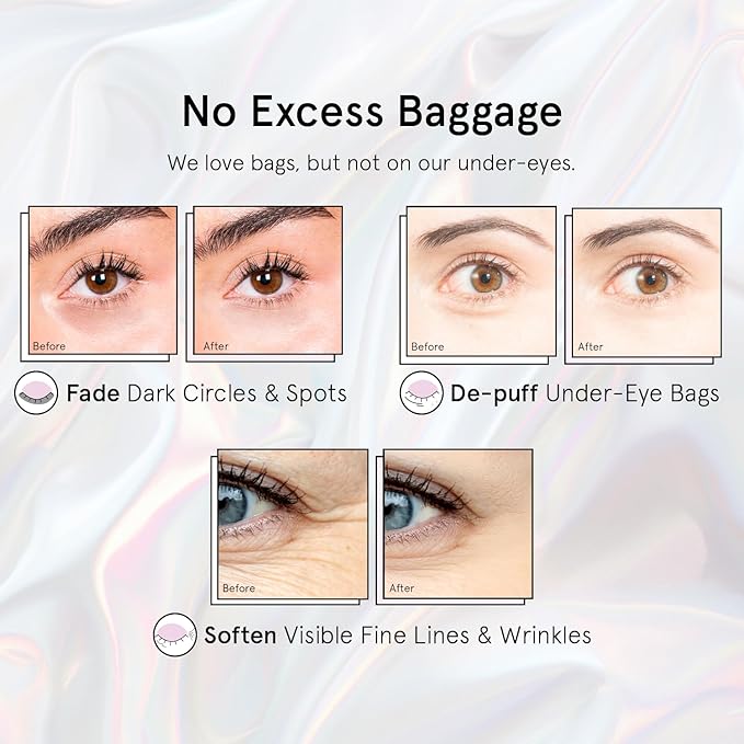 grace & stella Peptide Under Eye Patches with Niacinamide & Rice Extract - Firming Eye Masks for Dark Circles and Puffiness - Stocking Stuffers Under 10 - Vegan, Cruelty-Free (White, 6 Pairs)