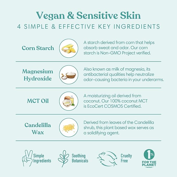 HUMBLE BRANDS Aluminum-Free Deodorant, Vegan and Cruelty- free, Formulated for Sensitive Skin, Mountain Lavender, 2.5 Ounce (Pack of 1)