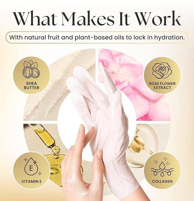 Epocha Hand Mask for Dry Cracked Hands Pack of 6 Pairs – Peeling Treatment with Shea Butter to Remove Dead Skin | Hand Moisturizing Gloves for Skin Relief, Soft and Smooth Hands